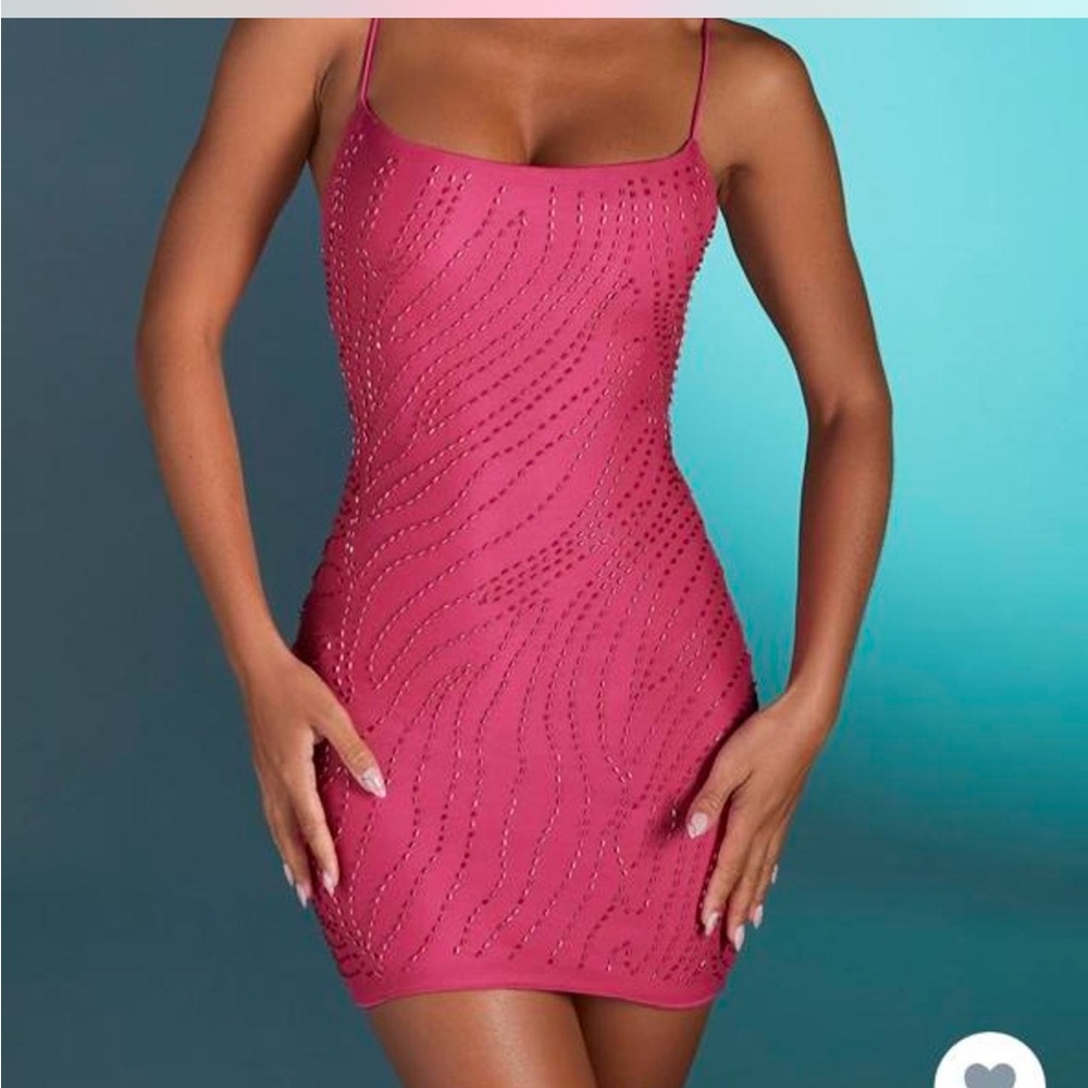 Pink embellished mini dress size 0
